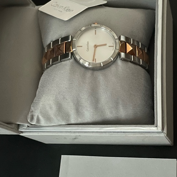 Edge Silver Dial Studded Ladies Watch - Picture 4 of 4